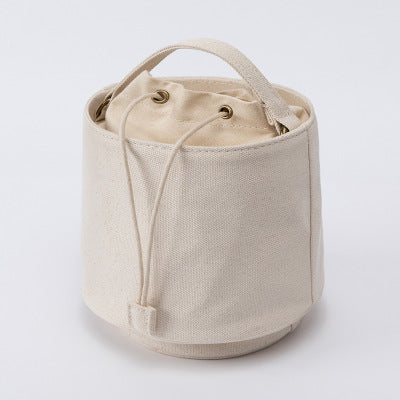 Canvas bucket bag