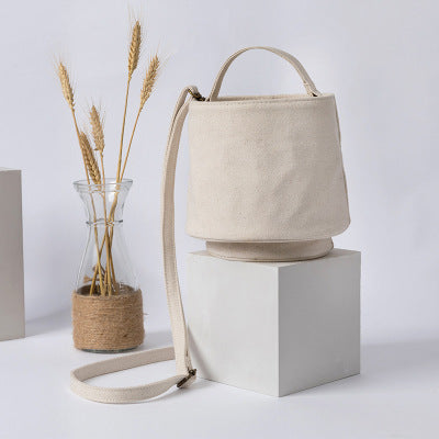 Canvas bucket bag