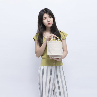 Canvas bucket bag